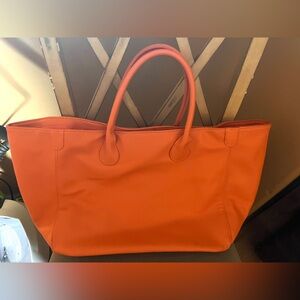 Orange “Leather” Tote Bag